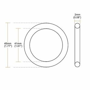 ニトリルゴム Oリング メトリック シーリングガスケット 外径45 mm 内径41 mm 幅2 mm 10個の画像3