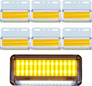 トラック用 サイドマーカーランプ 24v led 防水 配線 車 ナット イエロー 6個 セット