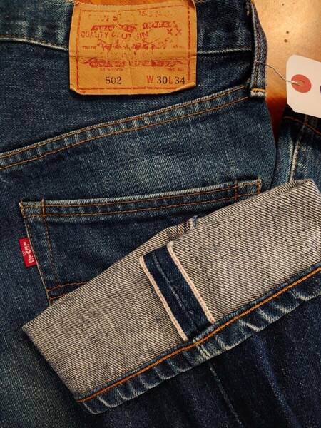 ① LEVI'S 502XX　W30 赤耳 チェーンステッチ 日本製　J22 JB113 06 93