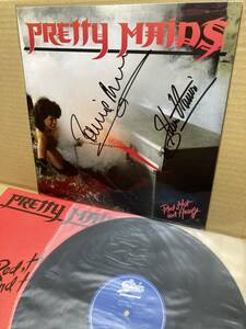 SIGNED！美盤LP！プリティ・メイズ Pretty Maids / Red, Hot And Heavy Epic 28.3P-607 直筆サイン入り！THIN LIZZY METAL 1985 JAPAN NM