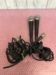 SHURE マイク SM58 2本セット　音出しok Canare L-4E6S ケーブルの長さ約5メートル　　中古現状品(60s)