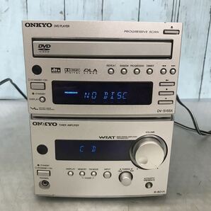 ONKYO DV-S155X、R-801A，システムコンポ 通電OK，その他動作未確認 キズあり 中古現状品 ジャンク品（100s）の画像1