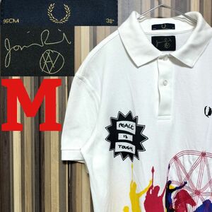 【FRED PERRY×Jamie Reid】コラボ 総柄 半袖 ポロシャツ M