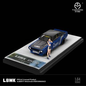 1/64 TIMEMICRO NISSAN skyline 日産　スカイライン　2000 GT-R ケンメリ　KPGC110 青　フィギュア付き