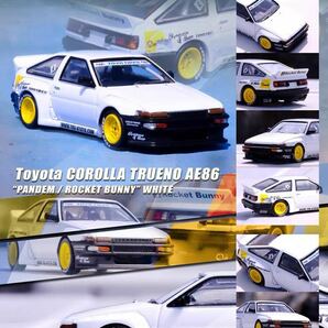 1/64 INNO TOYOTA COROLLA TRUENO AE86 Pandem rocket bunny トヨタ カローラ トレノ パンデム ロケバニ 白の画像1