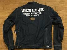 展示品 VANSON 2WAY 春夏対応品 コットンデニム素材ライディングJKT 肩/肘/背パッド付き XLサイズ 身長175-180cm_画像2