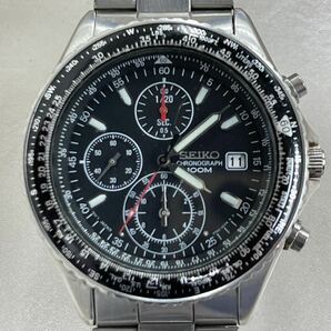 SEIKO セイコー 腕時計 SND253P1 7T92-0CF0 クオーツ アナログ ラウンド ブラック シルバー クロノグラフ 電池切れ 付属品なしの画像2