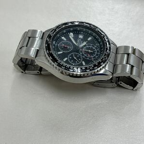 SEIKO セイコー 腕時計 SND253P1 7T92-0CF0 クオーツ アナログ ラウンド ブラック シルバー クロノグラフ 電池切れ 付属品なしの画像4