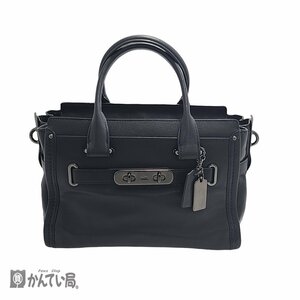 COACH コーチ 37439 2WAYバッグ ネイビー ハンドバッグ ショルダーバッグ レディースバッグ ファスナー開閉式 マチ有 保存袋有