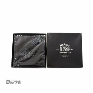 ジャックダニエル 150th anniversary ハンカチ シンプル カッコいい 箱付き 男女兼用 jack daniels Jack Daniel's 綿 黒 ブラック 未開封