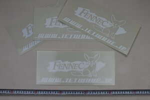 500円！FENNEC (フェネック)／ジェットウェーブ ダイカットデカール(ステッカー) 4枚セット 14cmX30cm White#FEN-S006W-4