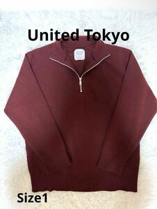 【美品】【国産】United Tokyo ハーフジップセーター