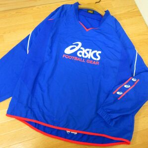 ◎美品！XL 上下セット！asics FOOTBALL アシックス◆ウィンドブレーカー ピステジャケット&パンツ◆メンズ 青◆B3848の画像2