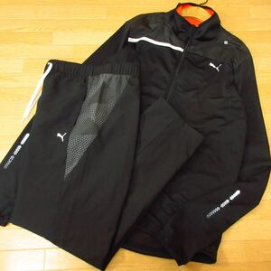 ◎美品！L 上下セット！PUMA プーマ◆クロスジャージ ジャケット&テーパードパンツ ドライ◆メンズ 紺◆3808