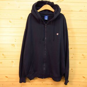 ◎Champion チャンピオン◆ジップアップ パーカー フーディー スウェット 目ロゴ◆メンズ 紺 XLサイズ◆KA4583