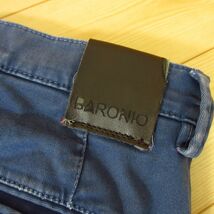 ◎BARONIO バローニオ イタリア製◆スリムテーパードパンツ コットンパンツ アンクル丈 ストレッチ カラフルボタン◆メンズ 青 W33◆KP4587_画像5