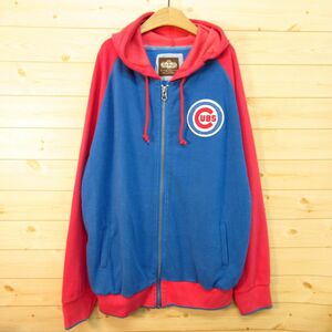 ◎MLB Chicago Cubs シカゴ カブス メジャーリーグ◆ジップ フーディー パーカー スウェット 野球 ユニフォーム◆メンズ 青 XL◆KA4559