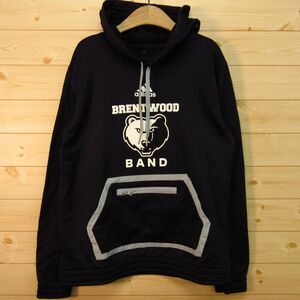 ◎美品！adidas BRENTWOOD BAND アディダス ブレントウッド◆パーカー プルオーバー フーディー ジャージ◆レディース 黒 Mサイズ◆KA4649