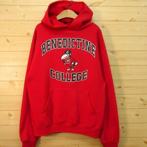 ◎ベネディクト大学 ベネディクトレイブンズ BENEDICTINE COLLEGE◆カレッジ パーカー スウェット ヴィンテージ◆メンズ 赤 S◆KA4641