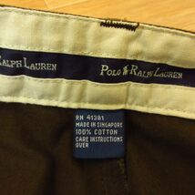 ◎POLO RALPH LAUREN ポロラルフローレン◆2タック 裾ダブル スラックス チノパン コットンパンツ 古着 定番◆メンズ 茶 38/32◆KP4686_画像6