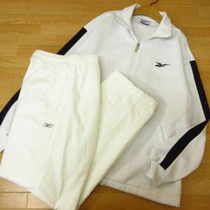 ◎美品！M 上下セット！Reebok リーボック◆ジャージ ジャケット&ナイロンパンツ◆メンズ 白◆B3894