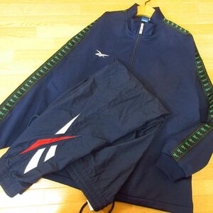 ◎美品！L 上下セット！Reebok リーボック◆ジャージ ジャケット&ウーブンジョガーパンツ◆メンズ 紺◆B3879