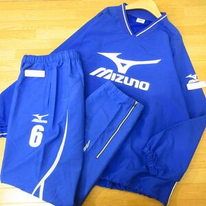 ◎MIZUNO ミズノ サッカー L-XL 上下セット◆クロスジャージ ジャケット&パンツ ユニフォーム◆メンズ 青◆B3965