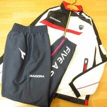 ◎DIADORA ディアドラ 青山学院 テニス M 上下セット◆ウィンドブレーカー ジャケット&パンツ ユニフォーム◆メンズ 白x黒◆B4055_画像1