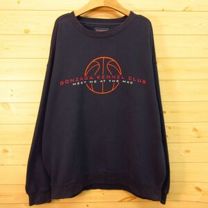 ◎Gonzaga Kennel Club ゴンザガ大学 ジャンスポーツ◆スウェット トレーナー デカプリント バスケ ユニフォーム◆メンズ 紺 L◆KA4847