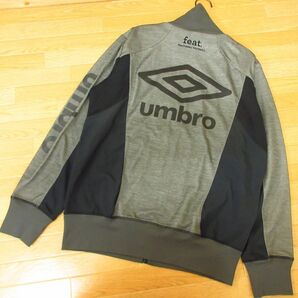 ◎UMBRO アンブロ SEISOKU サッカー M 上下セット◆ジャージジャケットスウェットパンツ ユニフォーム◆メンズ グレーx黒◆B3884の画像2