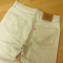 ◎Levi's 607 リーバイス◆カラーデニム ジーンズ ストレート 5ポケット オレンジタブ アメカジ◆メンズ オフホワイト W31×L33◆KP4990_画像3