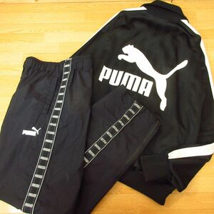 ◎希少 90s！2XL-3XL 上下セット！PUMA プーマ◆ジャージ ジャケット&ナイロンパンツ ヴィンテージ◆メンズ 黒◆B4117