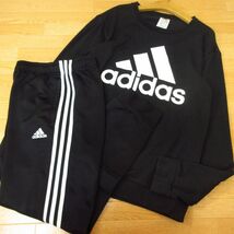 ◎adidas アディダス L 上下セット◆スウェット&ジャージジョガーパンツ◆メンズ 黒x白◆B4089_画像1