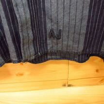 ◎ARMANI JEANS アルマーニ ジーンズ イタリア製◆デニム風 長袖シャツ リネン混 ストライプ◆メンズ 紺 XLサイズ◆A4968_画像5