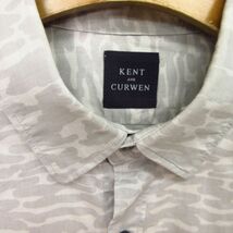 ◎KENT AND CURWEN ケント&カーウェン◆長袖シャツ ドレスシャツ カモフラ柄 迷彩 ◆メンズ グレー Lサイズ◆A4966_画像8