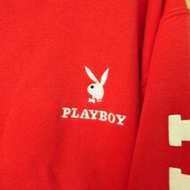 ◎希少 80s 90s！PLAYBOYプレイボーイ◆スウェット トレーナー 背面ビッグロゴ ヴィンテージ◆メンズ 赤 Mサイズ◆A4896_画像5