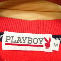 ◎希少 80s 90s！PLAYBOYプレイボーイ◆スウェット トレーナー 背面ビッグロゴ ヴィンテージ◆メンズ 赤 Mサイズ◆A4896_画像8