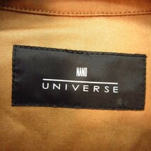 ◎使用少なめ！NANOUNIVERSE ナノユニバース◆ハーフコート スプリングコート ジャケット シンプル 上品 カジュアル◆メンズ 茶 S◆A4908_画像8