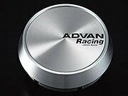 【納期要確認】ADVAN Racing センターキャップ MIDDLE プラチナシルバー 直径:73ミリ 4個セット