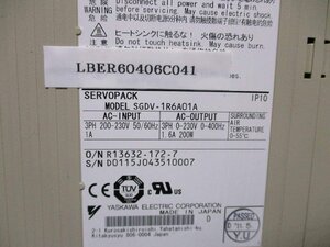 中古 YASKAWA SERVOPACK SGDV-1R6A01A サーボパック (LBER60406C041)