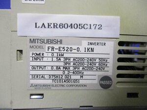 中古 MITSUBISHI INVERTER FR-E520-0.1KN インバーター 0.1KW (LAER60405C172)