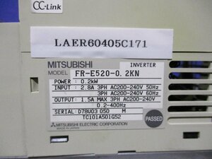 中古 MITSUBISHI INVERTER FR-E520-0.2KN インバーター 0.2KW (LAER60405C171)