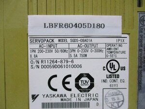 中古 YASKAWA SERVOPACK SGDS-08A01A サーボパック (LBFR60405D180)