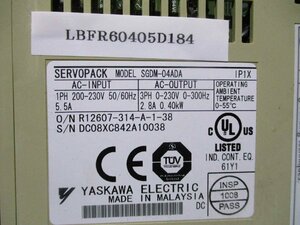 中古 YASKAWA SERVO PACK SGDM-04ADA ACサーボパック (LBFR60405D184)