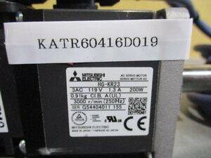 中古MITSUBISHI AC SERVO MOTOR HG-KR23 AC サーボモーター 200W(KATR60416D019)