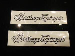 ハーレー　FLSTS Heritage Springer ヘリテイジスプリンガー　ポッティングウレタンデカール　　2枚１セット　ホワイト文字ブラック縁取り