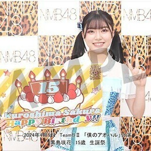 2024.4.9 NMB48 TeamBⅡ 「僕のアオハル」公演 黒島咲花 生誕祭 ソロ(2L+Lサイズ)+台紙 セットの画像3