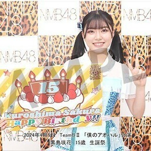 2024.4.9 NMB48 TeamBⅡ 「僕のアオハル」公演 黒島咲花 生誕祭 ソロ(2L+Lサイズ)+台紙 セットの画像2