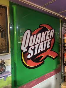 quaker state ビンテージ　看板　クエーカー　ステイト