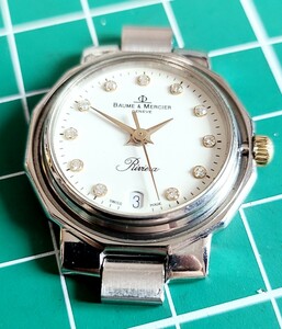 BAUME & MERCIER　5231.3 レディース　デイト　文字盤ダイヤ　稼働　ベゼル無しジャンク品